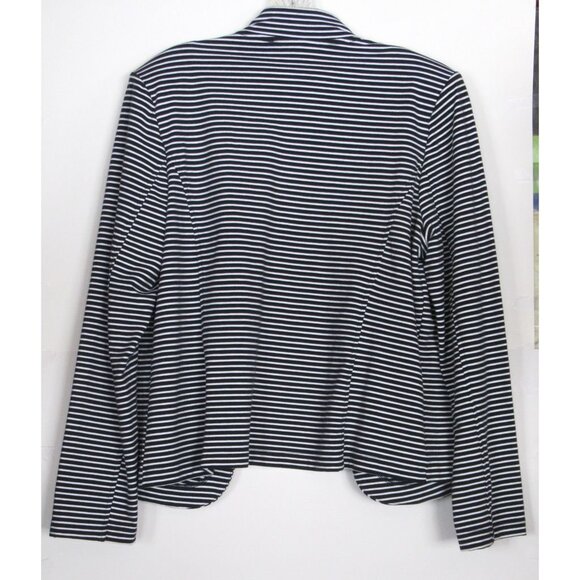 Tommy Hilfiger Women Blazer Open Navy/White Stripes Military-style - Picture 2 of 9
